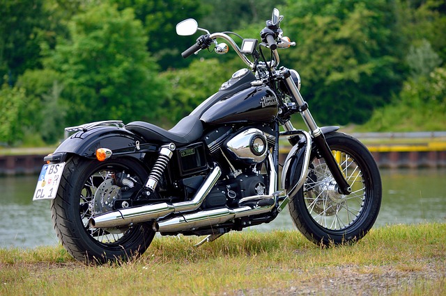 Amerykański Harley Davidson w czarnym kolorze